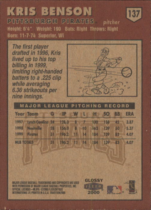 A2321- 2000 Fleer Tradition Glossy BB Cards 1-250 -You Pick- 15+ FREE US SHIP - Picture 262 of 473