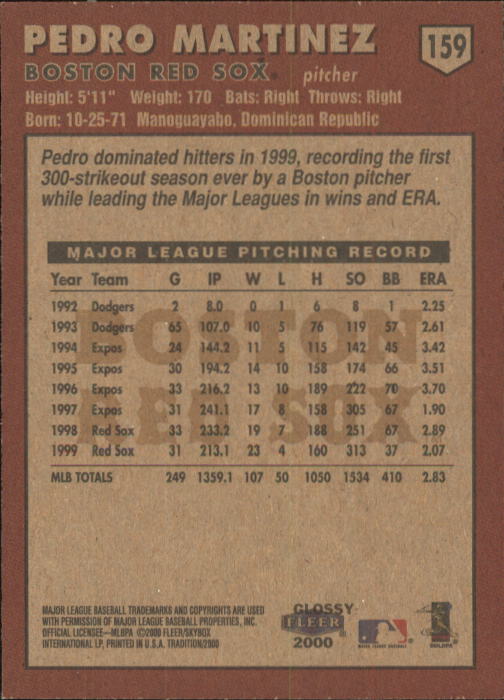 A2321- 2000 Fleer Tradition Glossy BB Cards 1-250 -You Pick- 15+ FREE US SHIP - Picture 301 of 473