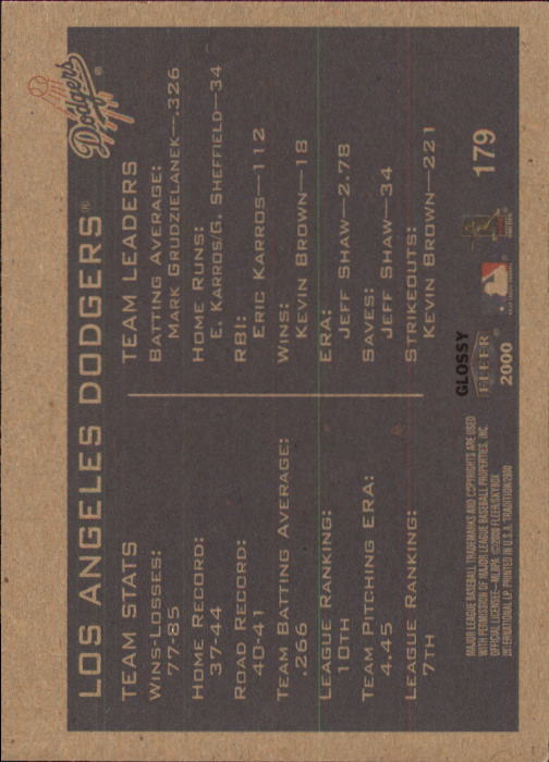 A2321- 2000 Fleer Tradition Glossy BB Cards 1-250 -You Pick- 15+ FREE US SHIP - Picture 337 of 473