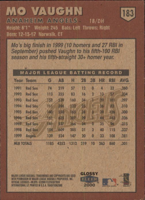 A2321- 2000 Fleer Tradition Glossy BB Cards 1-250 -You Pick- 15+ FREE US SHIP - Picture 345 of 473
