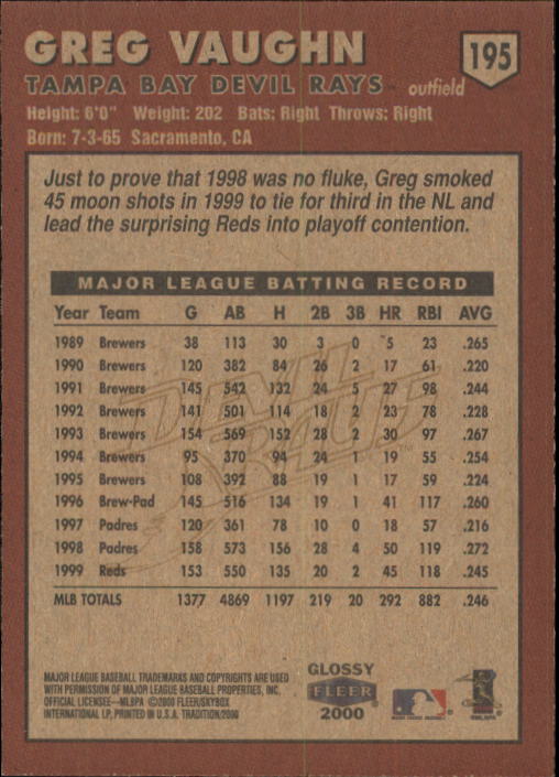 A2321- 2000 Fleer Tradition Glossy BB Cards 1-250 -You Pick- 15+ FREE US SHIP - Picture 369 of 473