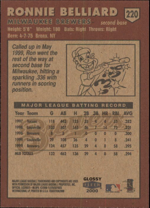 A2321- 2000 Fleer Tradition Glossy BB Cards 1-250 -You Pick- 15+ FREE US SHIP - Picture 415 of 473