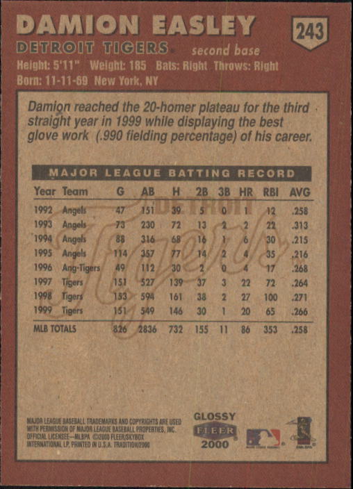 A2321- 2000 Fleer Tradition Glossy BB Cards 1-250 -You Pick- 15+ FREE US SHIP - Picture 459 of 473