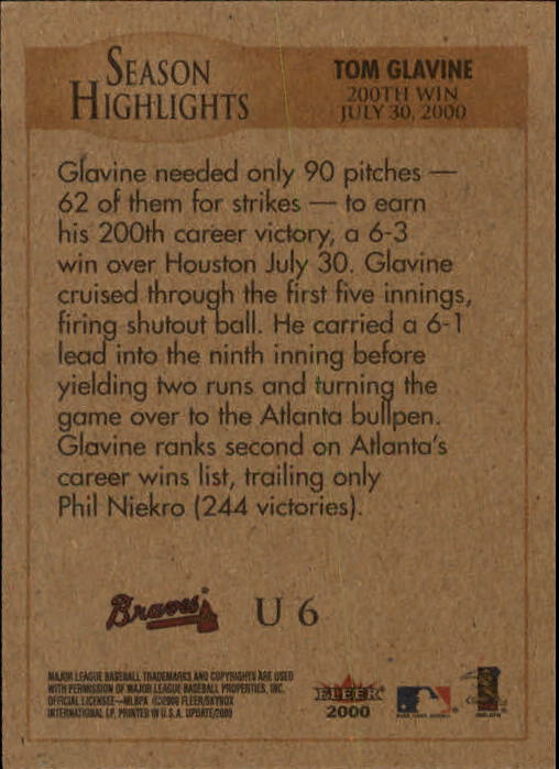 2000 Fleer Tradition Update Baseball "Main Set" Base Cards - Picture 13 of 297