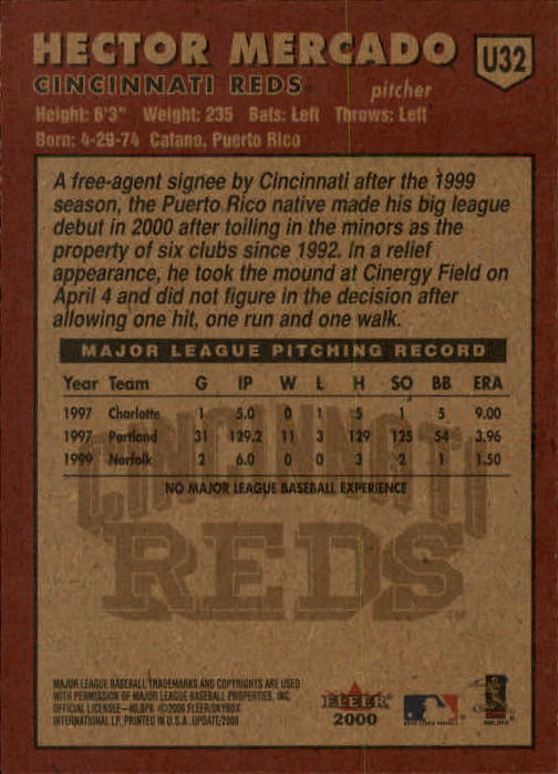 2000 Fleer Tradition Update Baseball "Main Set" Base Cards - Picture 63 of 297
