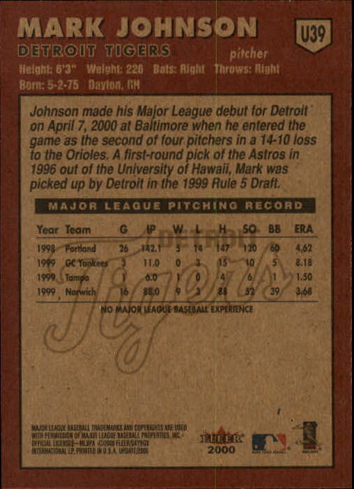 2000 Fleer Tradition Update Baseball "Main Set" Base Cards - Picture 77 of 297