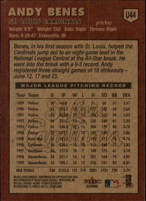 2000 Fleer Tradition Update Baseball "Main Set" Base Cards - Picture 87 of 297