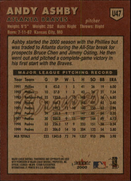 2000 Fleer Tradition Update Baseball "Main Set" Base Cards - Picture 93 of 297