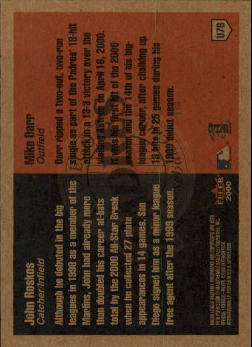 2000 Fleer Tradition Update Baseball "Main Set" Base Cards - Picture 149 of 297