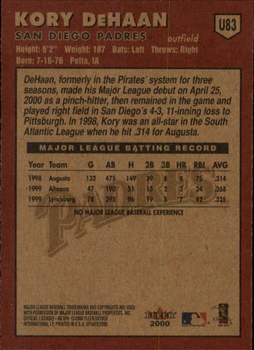 2000 Fleer Tradition Update Baseball "Main Set" Base Cards - Picture 163 of 297