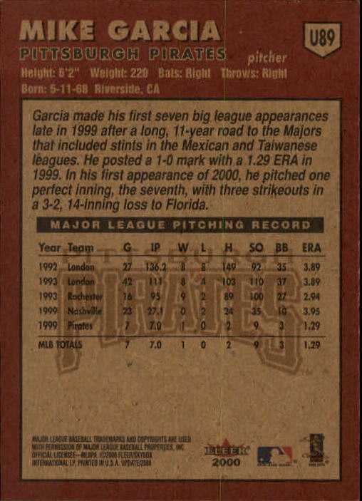 2000 Fleer Tradition Update Baseball "Main Set" Base Cards - Picture 175 of 297