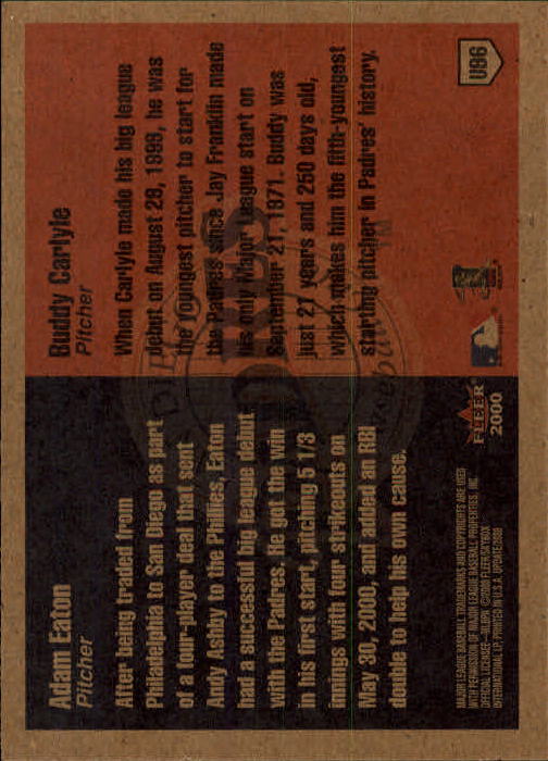2000 Fleer Tradition Update Baseball "Main Set" Base Cards - Picture 189 of 297