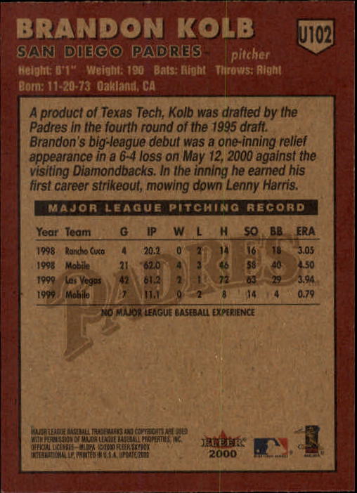 2000 Fleer Tradition Update Baseball "Main Set" Base Cards - Picture 201 of 297