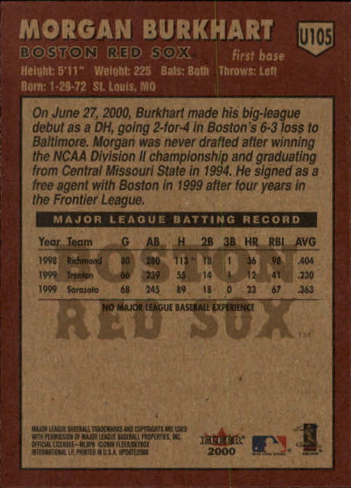 2000 Fleer Tradition Update Baseball "Main Set" Base Cards - Picture 207 of 297
