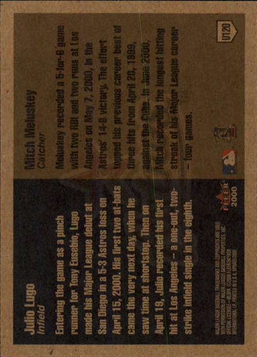 2000 Fleer Tradition Update Baseball "Main Set" Base Cards - Picture 237 of 297