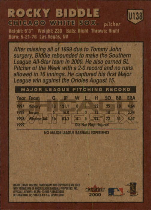 2000 Fleer Tradition Update Baseball "Main Set" Base Cards - Picture 273 of 297