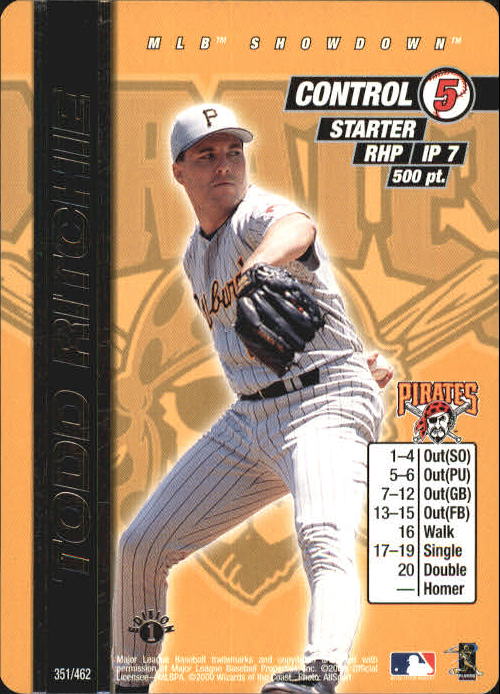 2000 MLB Showdown 1st Edition #351 Todd Ritchie