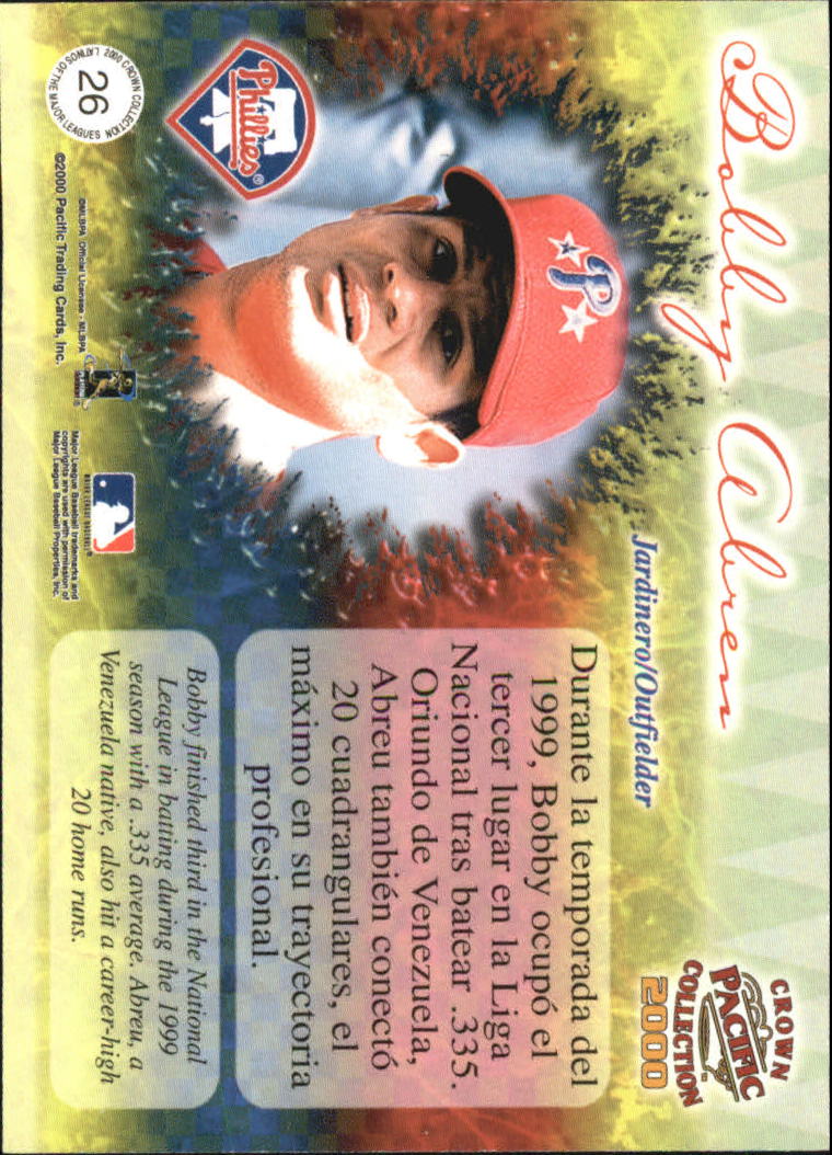 2000 Pacific Crown Collection Latinos of the Major Leagues #26 Bob Abreu back image