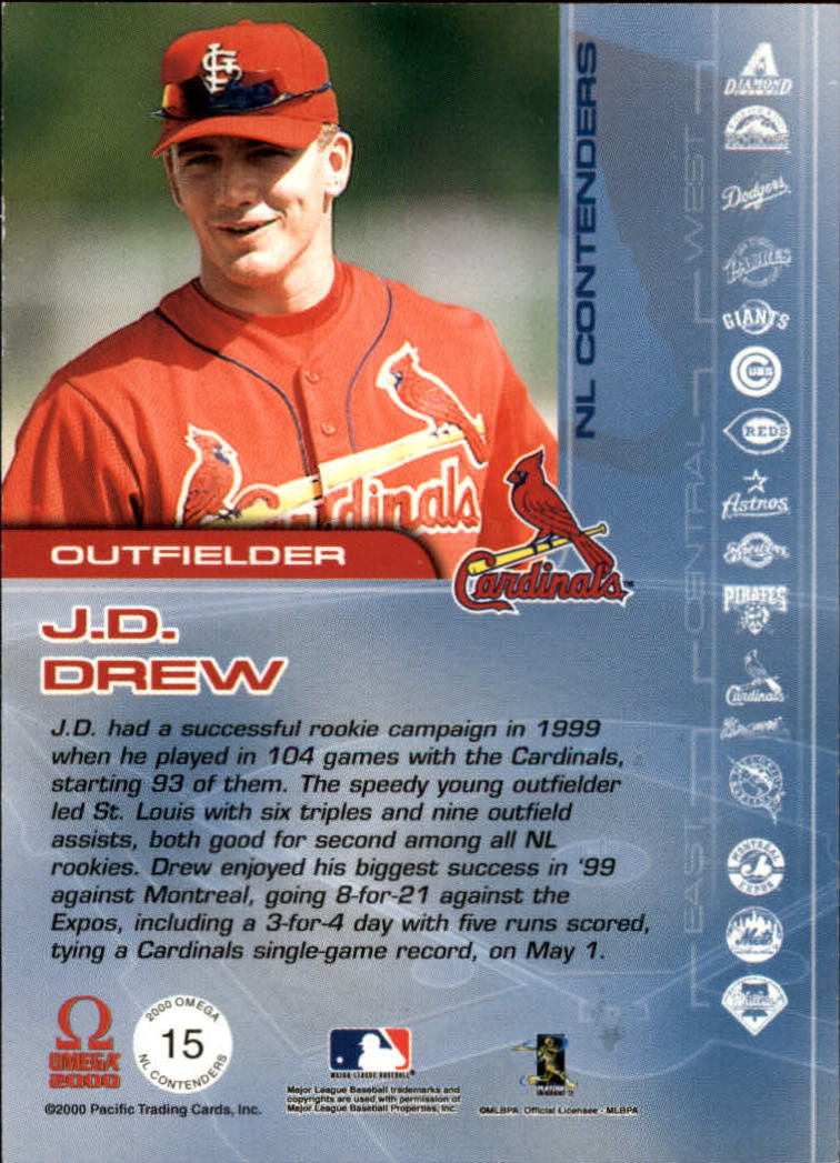 2000 Pacific Omega AL/NL Contenders #NL15  J.D. Drew