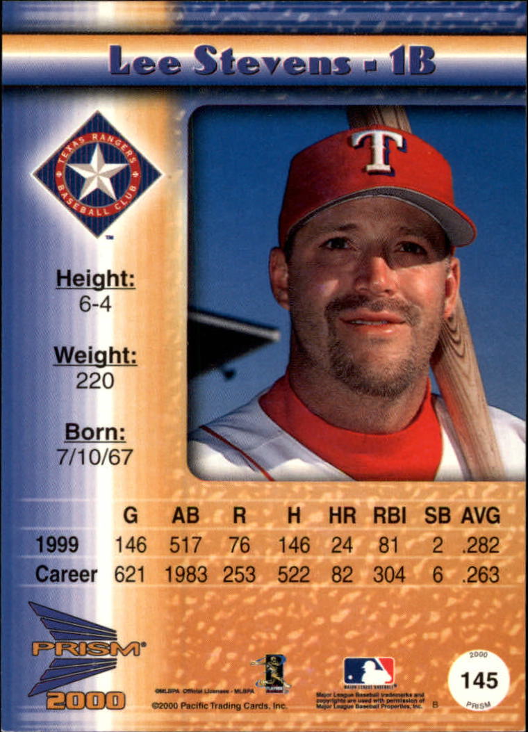 2000 Pacific Prism Drops Silver #145 Lee Stevens back image