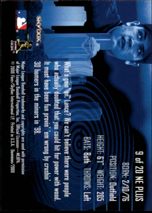2000 SkyBox Dominion New Era Plus #9 Lance Berkman back image