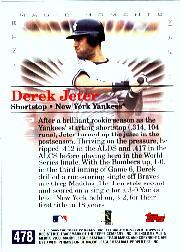 2000 Topps #478D D.Jeter MM Wins 1996 WS back image
