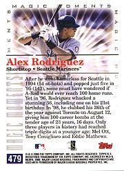 2000 Topps #479B A.Rodriguez MM 100th HR back image