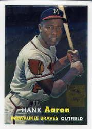 2000 Topps Aaron Chrome #4 Hank Aaron 1957