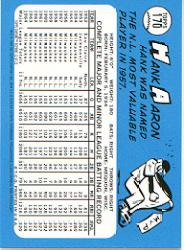 2000 Topps Aaron Chrome #12 Hank Aaron 1965 back image