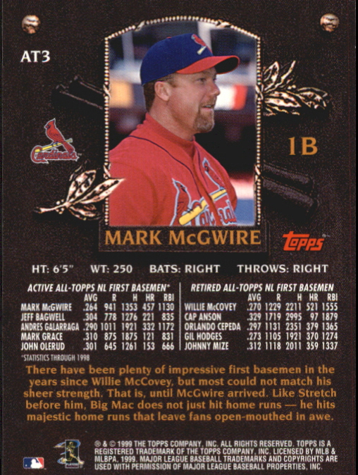 2000 Topps All-Topps #AT3 Mark McGwire back image