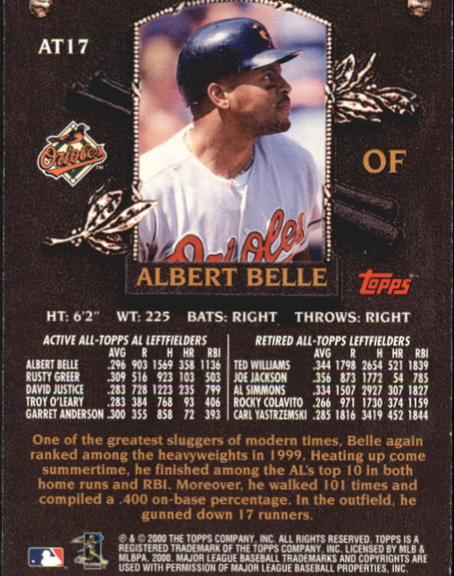 2000 Topps All-Topps #AT17 Albert Belle back image