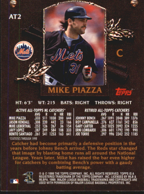 2000 Topps Limited All-Topps #AT2 Mike Piazza back image