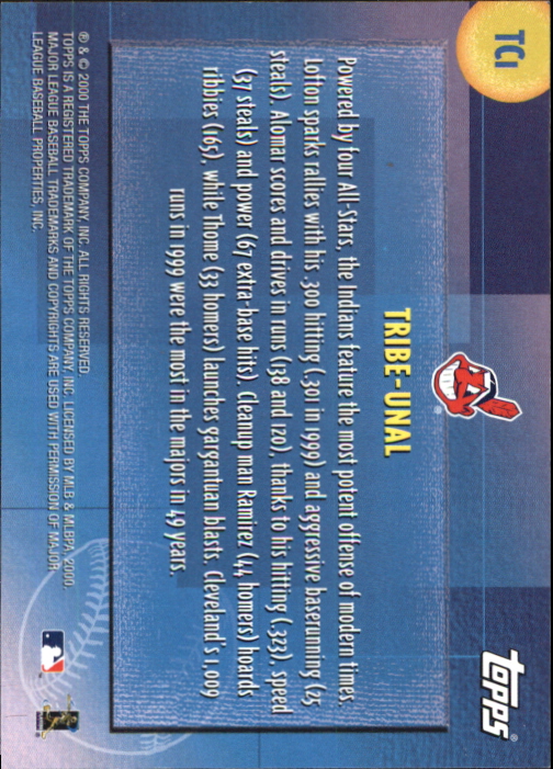 2000 Topps Limited Combos #TC1 Tribe-unal back image