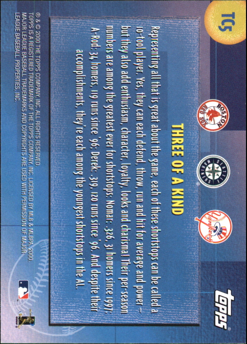 2000 Topps Limited Combos #TC5 Three of a Kind back image