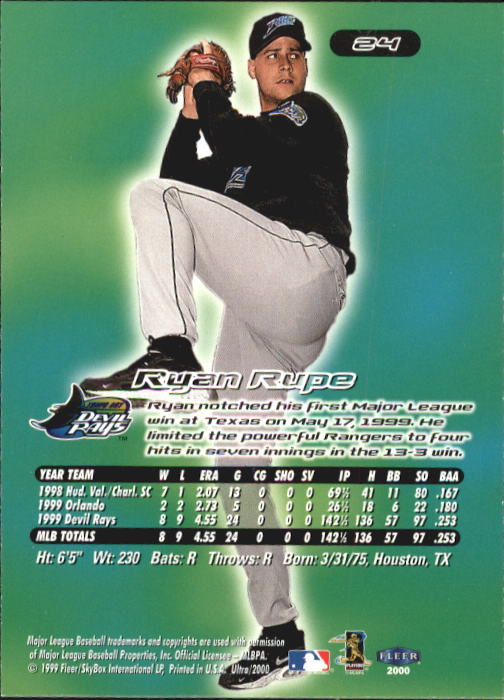 2000 Ultra #24 Ryan Rupe back image