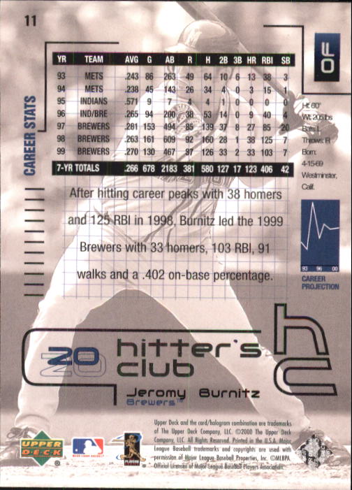 A6745- 2000 Upper Deck Hitter's Verein BB Versch. Karten -du Pick- 15 + Gratis - Bild 23 von 159