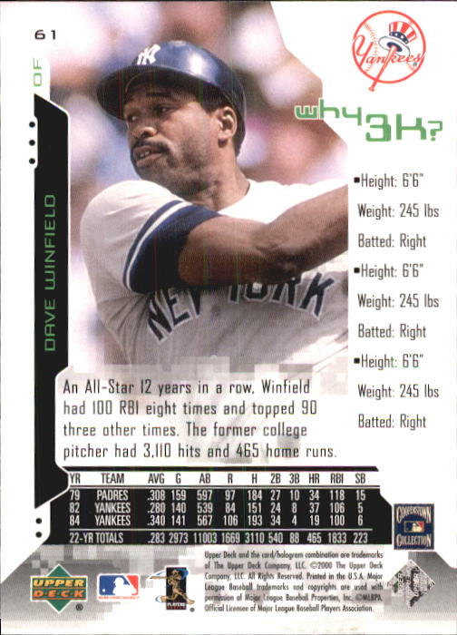 A6745- 2000 Upper Deck Hitter's Verein BB Versch. Karten -du Pick- 15 + Gratis - Bild 111 von 159