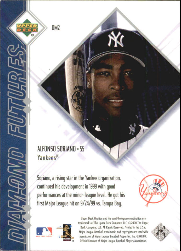 2000 Upper Deck Ovation Diamond Futures #DM2 Alfonso Soriano back image