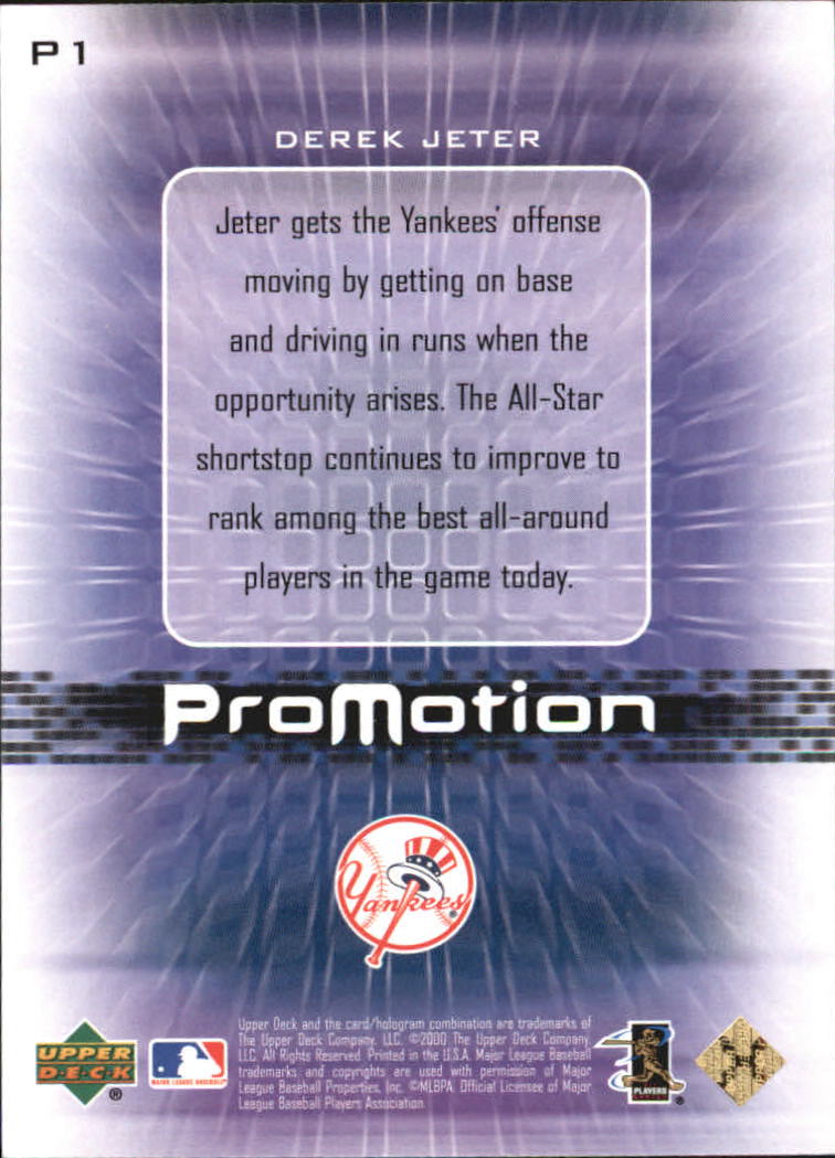 2000 Upper Deck Pros and Prospects ProMotion #P1 Derek Jeter back image