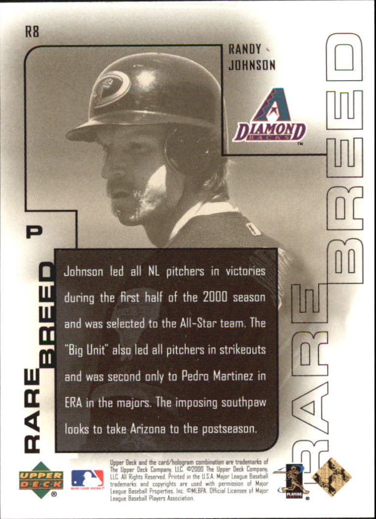 2000 Upper Deck Pros and Prospects Rare Breed #R8 Randy Johnson back image