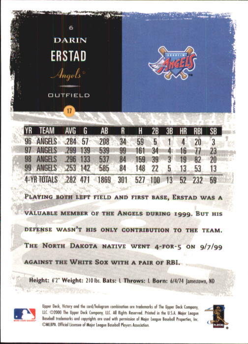 B3902- 2000 Upper Deck Victory BB #s 1-250 +Rookies -You Pick- 15+ FREE US SHIP - Bild 13 von 496