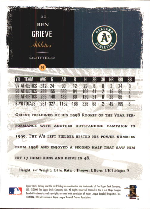 B3902- 2000 Upper Deck Victory BB #s 1-250 +Rookies -You Pick- 15+ FREE US SHIP - Bild 61 von 496