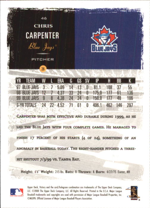 B3902- 2000 Upper Deck Victory BB #s 1-250 +Rookies -You Pick- 15+ FREE US SHIP - Bild 93 von 496