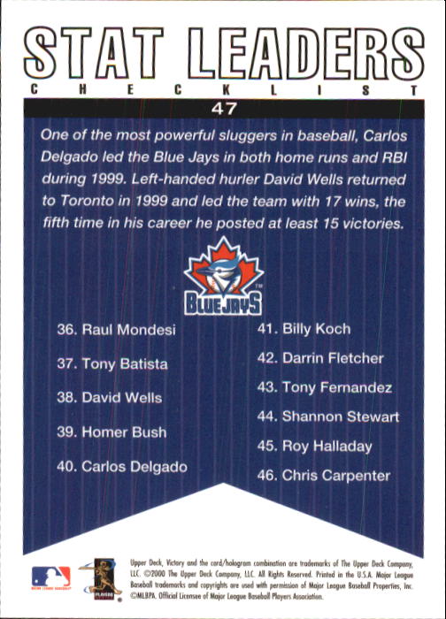 B3902- 2000 Upper Deck Victory BB #s 1-250 +Rookies -You Pick- 15+ FREE US SHIP - Bild 95 von 496