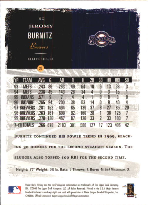 B3902- 2000 Upper Deck Victory BB #s 1-250 +Rookies -You Pick- 15+ FREE US SHIP - Bild 121 von 496