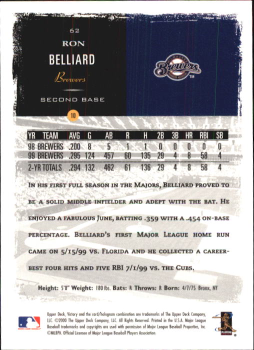 B3902- 2000 Upper Deck Victory BB #s 1-250 +Rookies -You Pick- 15+ FREE US SHIP - Bild 125 von 496