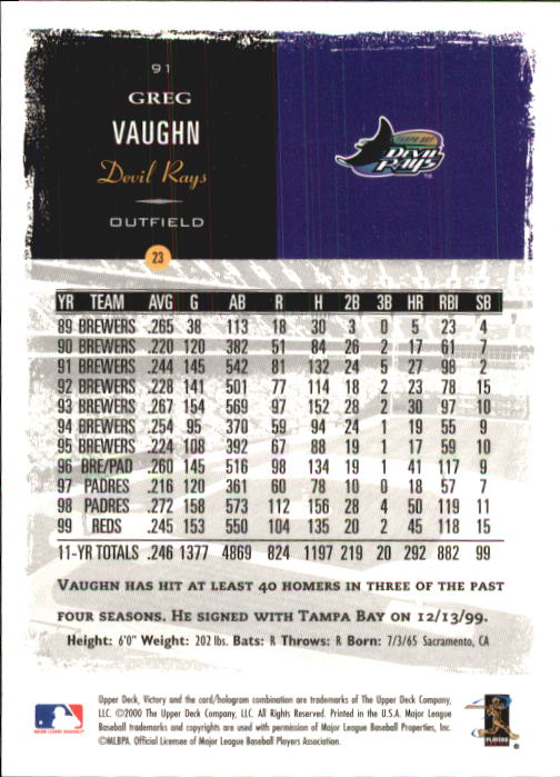 B3902- 2000 Upper Deck Victory BB #s 1-250 +Rookies -You Pick- 15+ FREE US SHIP - Bild 181 von 496