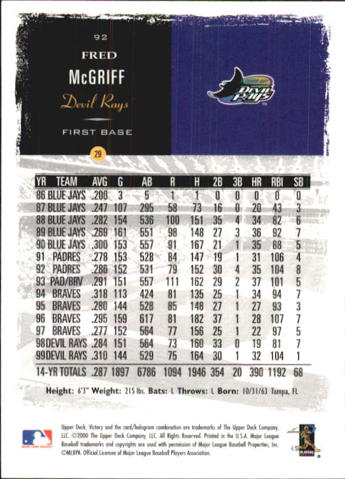 B3902- 2000 Upper Deck Victory BB #s 1-250 +Rookies -You Pick- 15+ FREE US SHIP - Bild 183 von 496