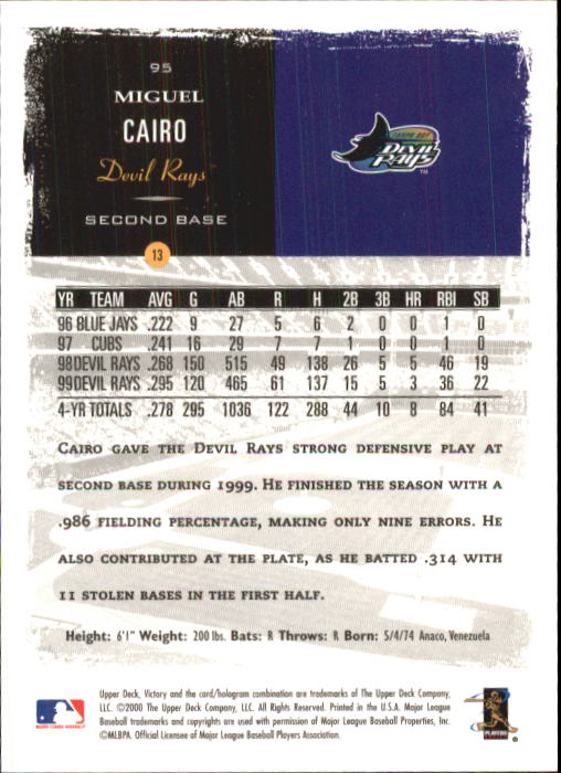 B3902- 2000 Upper Deck Victory BB #s 1-250 +Rookies -You Pick- 15+ FREE US SHIP - Bild 189 von 496