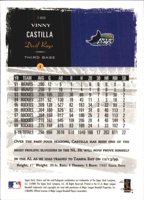 B3902- 2000 Upper Deck Victory BB #s 1-250 +Rookies -You Pick- 15+ FREE US SHIP - Bild 199 von 496